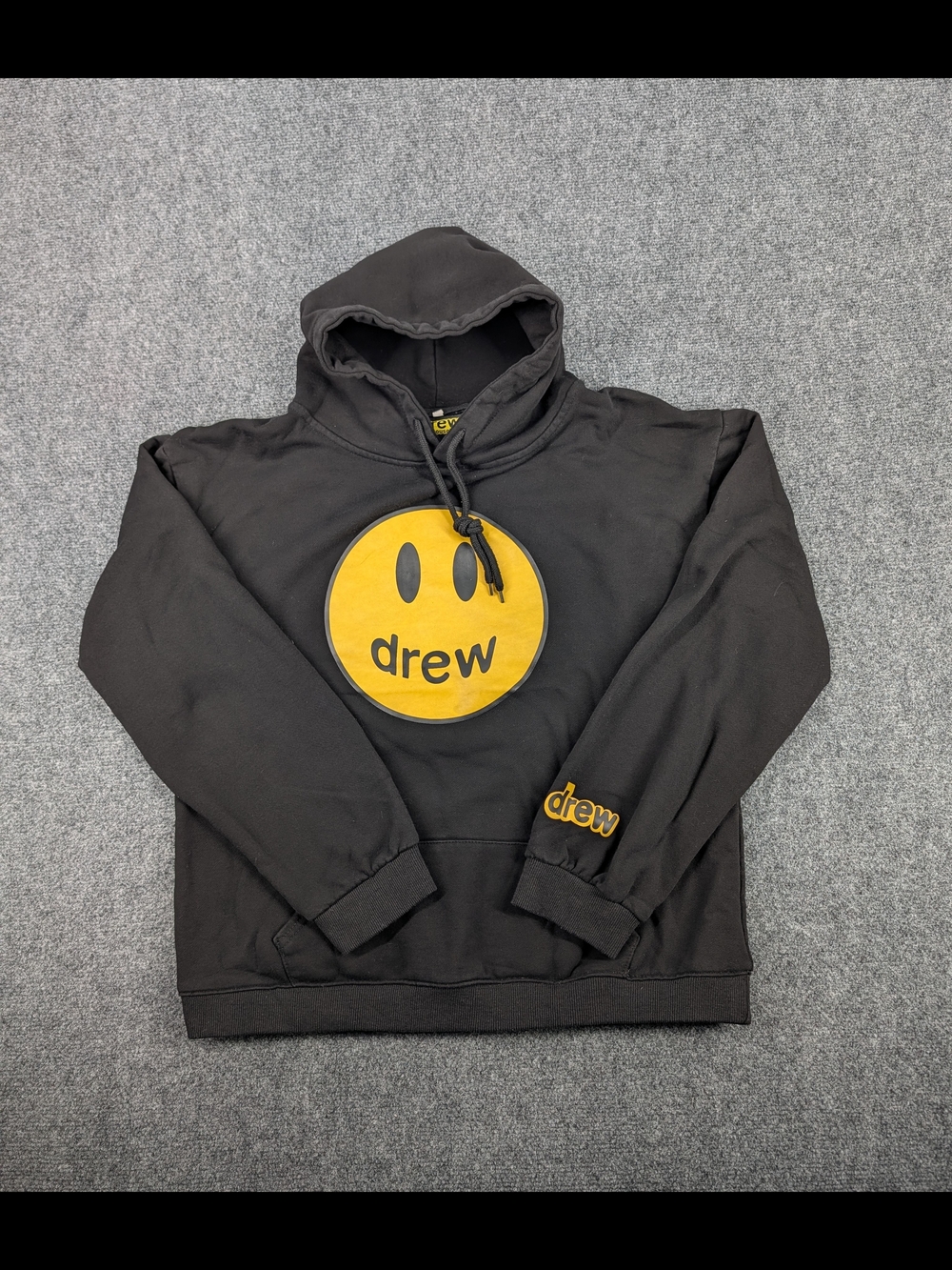 Drew House Mascot Hoodie Black Smiley Face Justin Bieber Streetwear Medium